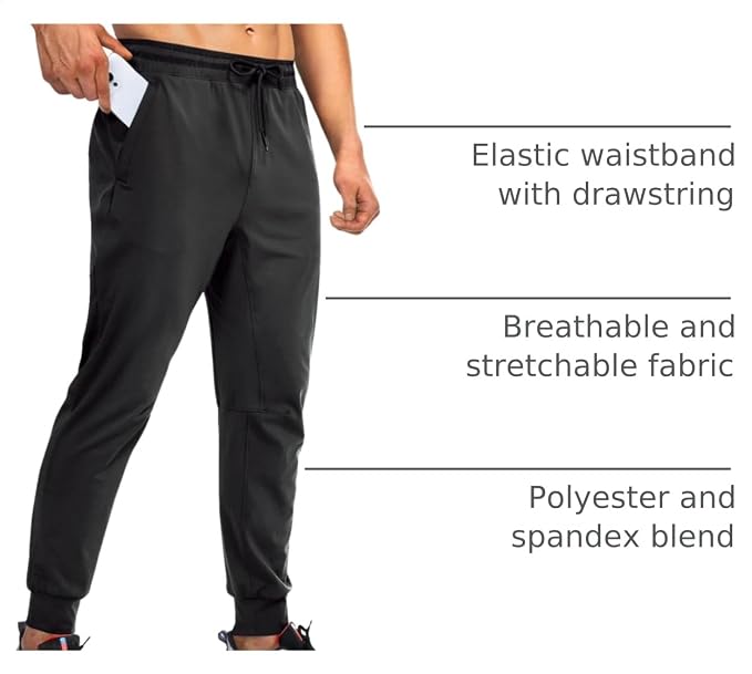 Mens Joggers with Zipper Pockets - Image 2