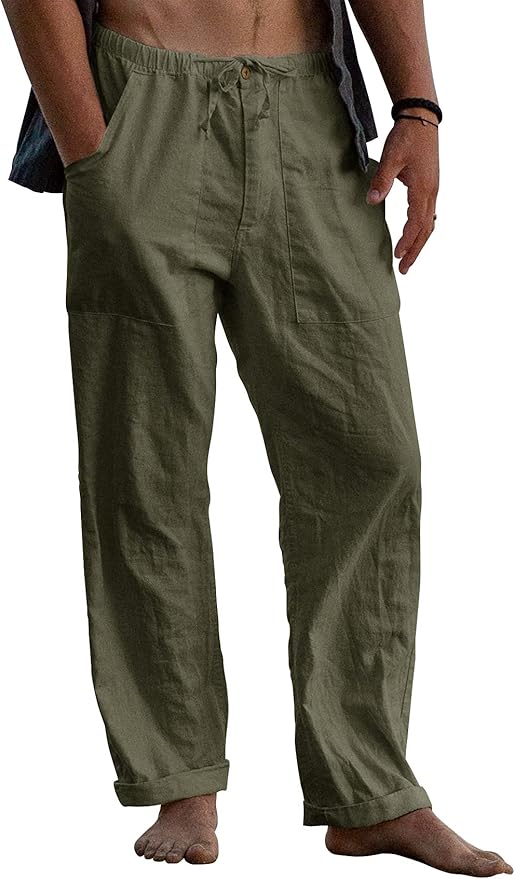Gafeng Mens Linen Pants