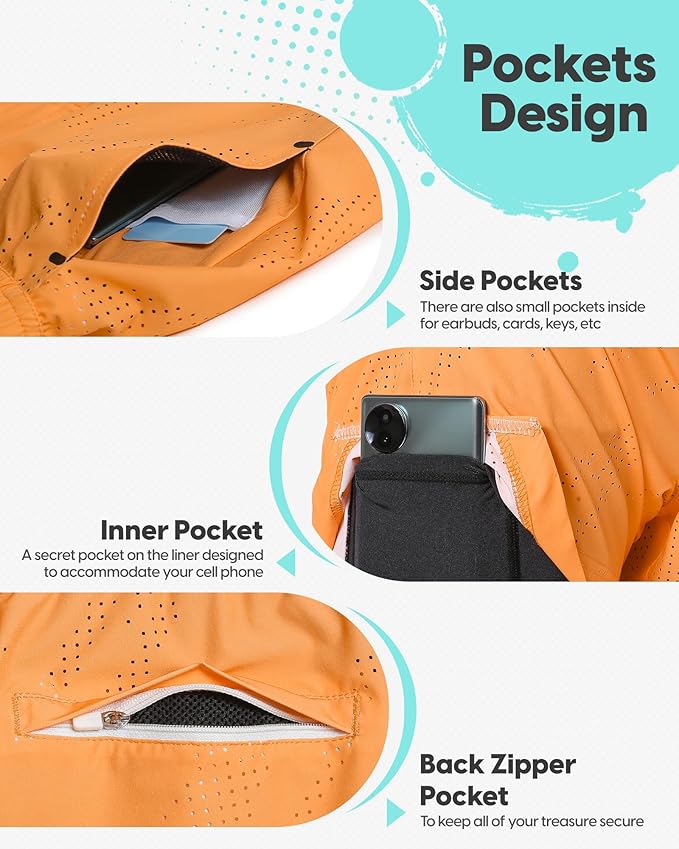 maamgic Mens Shorts with Compression Liner - Image 2